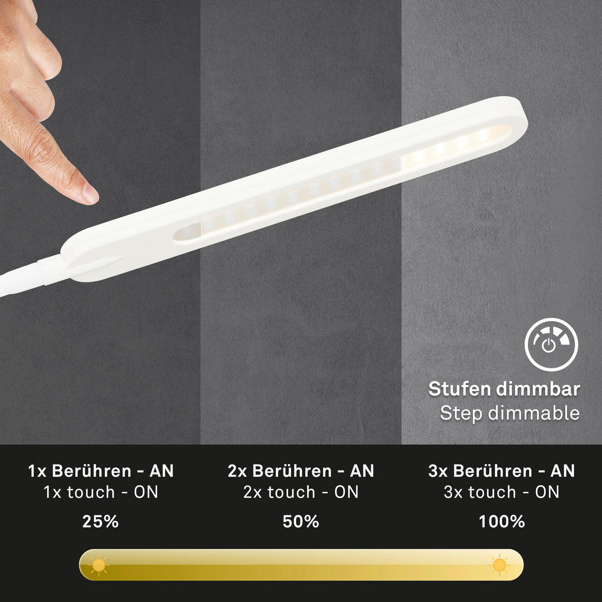 LED-SVETILKA ZA PISALNO MIZO               - bela, Basics, kovina/umetna masa (95/16,5/23cm)