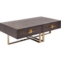 COUCHTISCH furniert 137,4/45,5/77 cm rechteckig Braun, Messingfarben  - Messingfarben/Braun, Trend, Holzwerkstoff/Metall (137,4/45,5/77cm) - Kare-Design