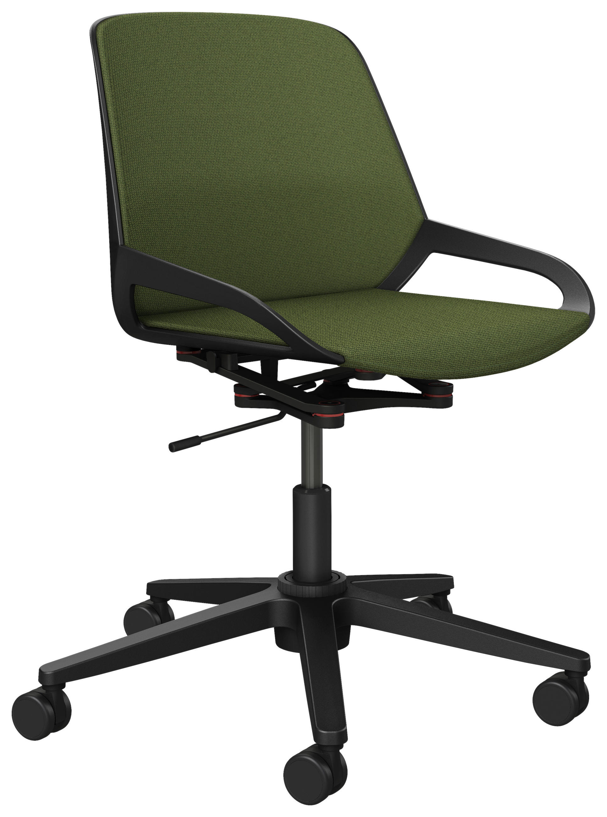 DREHSTUHL Schwarz, Olivgrün  - Schwarz/Olivgrün, Design, Kunststoff/Textil (70/68/40cm) - Aeris