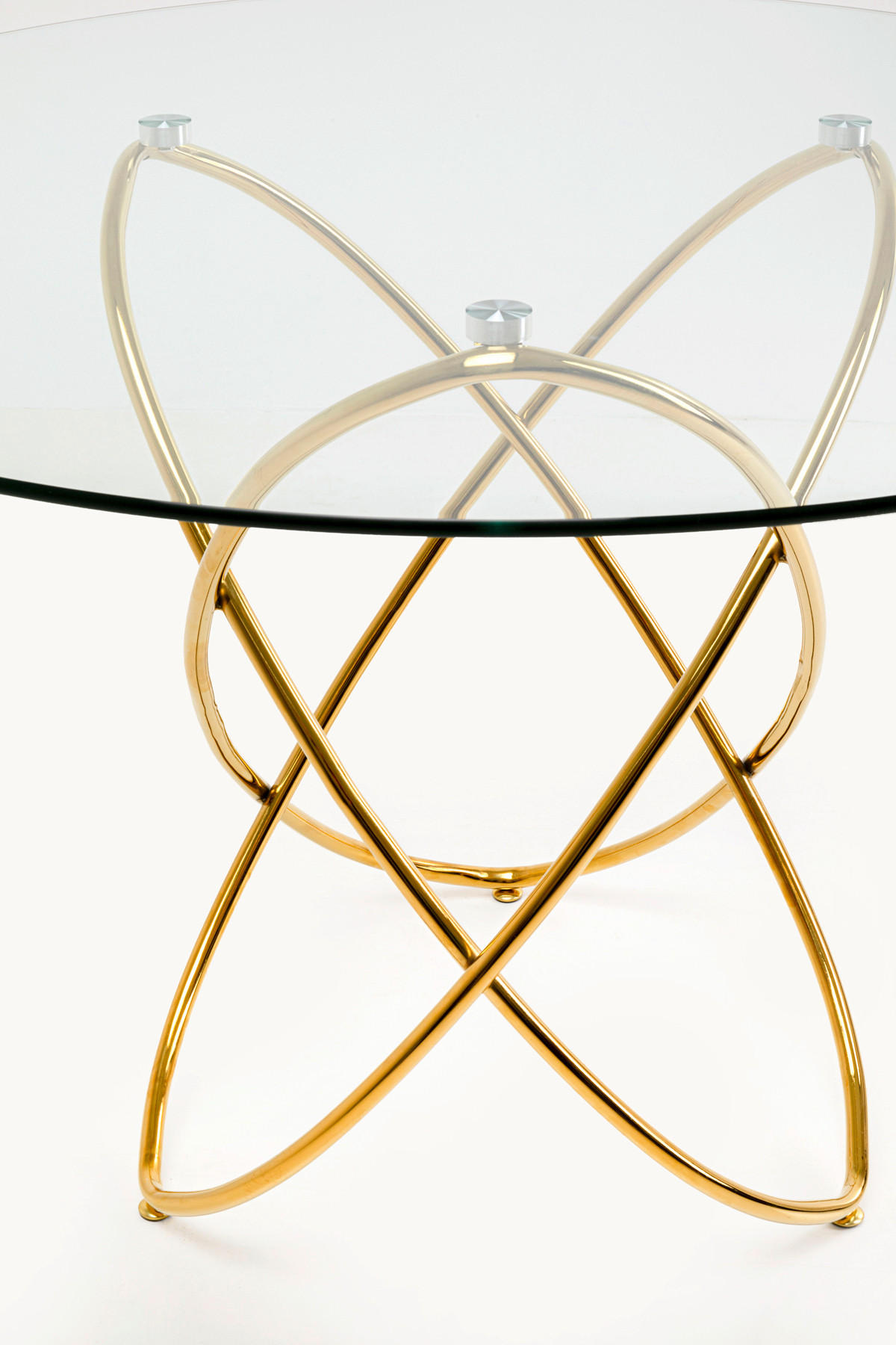 ESSTISCH in Metall, Glas 120/120/76 cm  - Klar/Goldfarben, Design, Glas/Metall (120/120/76cm) - Kare-Design