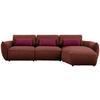 ECKSOFA  in Chenille Bordeaux  340/190 cm  - Bordeaux/Rot, Design, Kunststoff/Textil (340/190cm) - Belluti