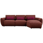 ECKSOFA  in Chenille Bordeaux  340/190 cm  - Bordeaux/Rot, Design, Kunststoff/Textil (340/190cm) - Belluti