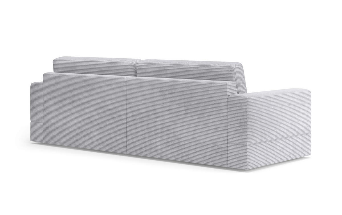 BIGSOFA FABIO E Cord Silberfarben  - Silberfarben/Schwarz, MODERN, Kunststoff/Textil (264/87/108cm) - Sit & More