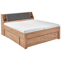 POSTEL S ÚLOŽNÝM PROSTOREM, 180/200 cm, dub artisan - šedá/dub artisan, Konvenční, kompozitní dřevo/textil (180/200cm) - Carryhome