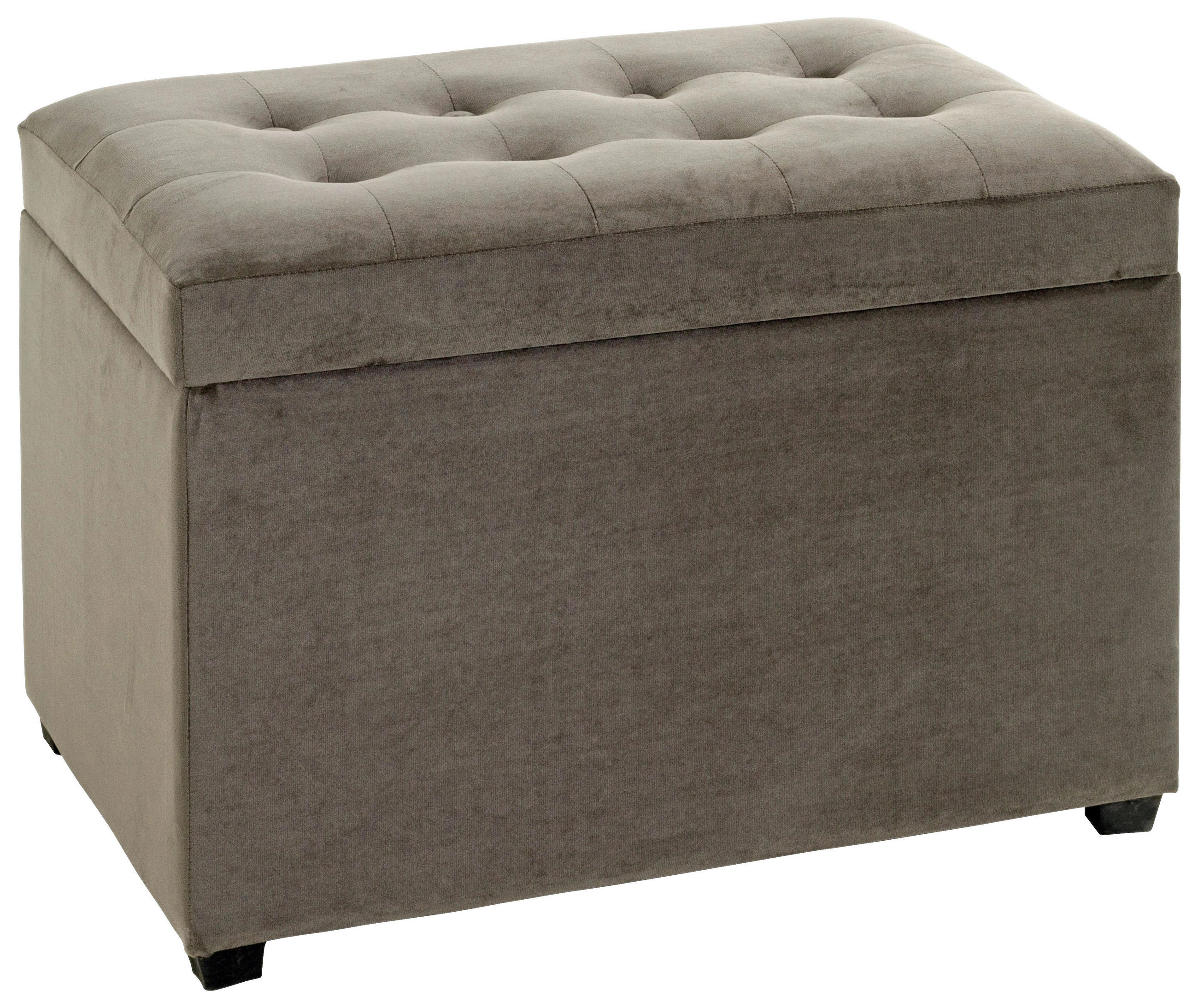 TRUHENBANK 58/42/39 cm Samt Graubraun  - Graubraun/Schwarz, Design, Textil (58/42/39cm)