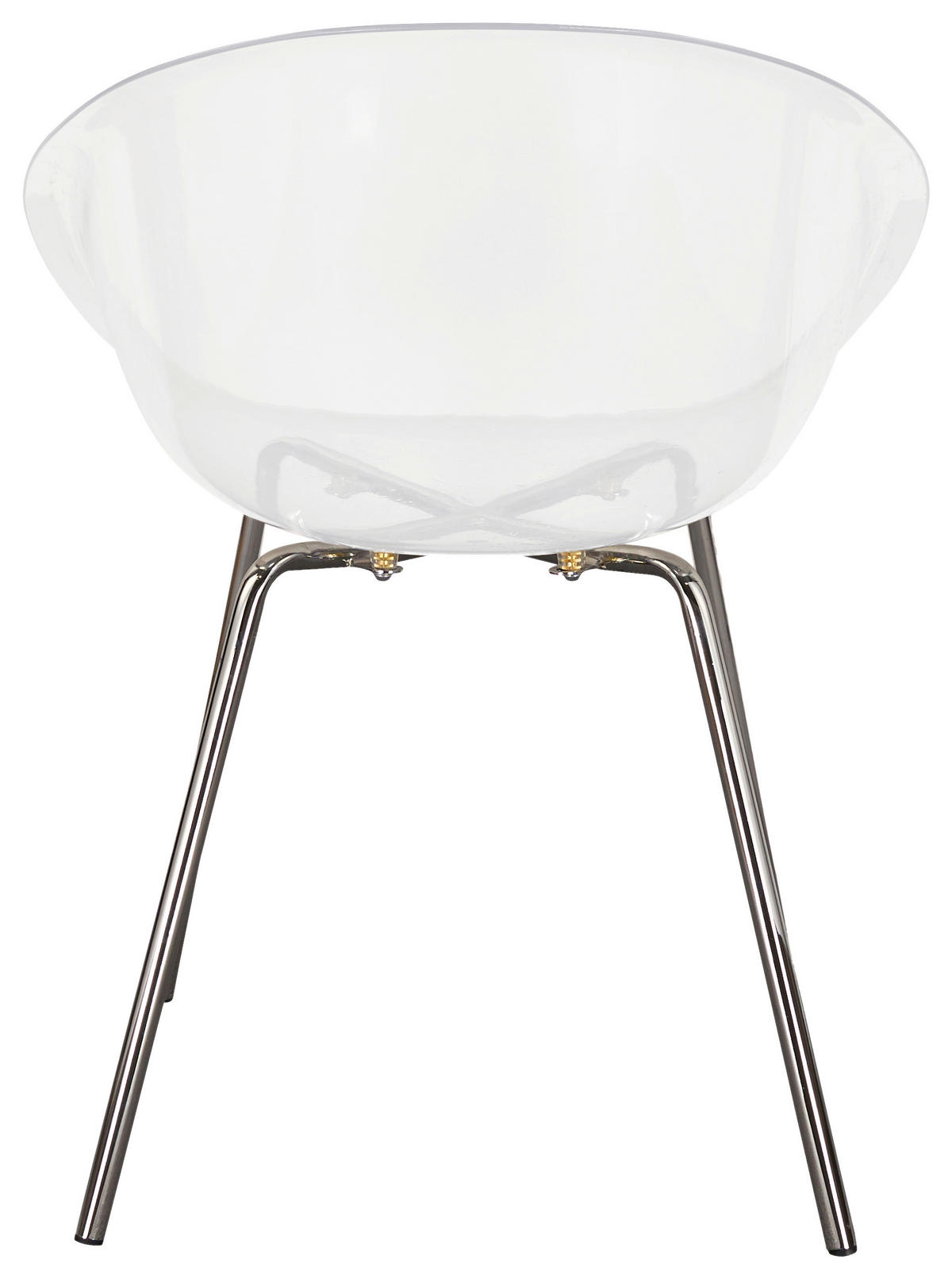 ARMLEHNSTUHL  inklusive Armlehnen   - Chromfarben/Transparent, Design, Kunststoff/Metall (60/79/55cm) - Stylife
