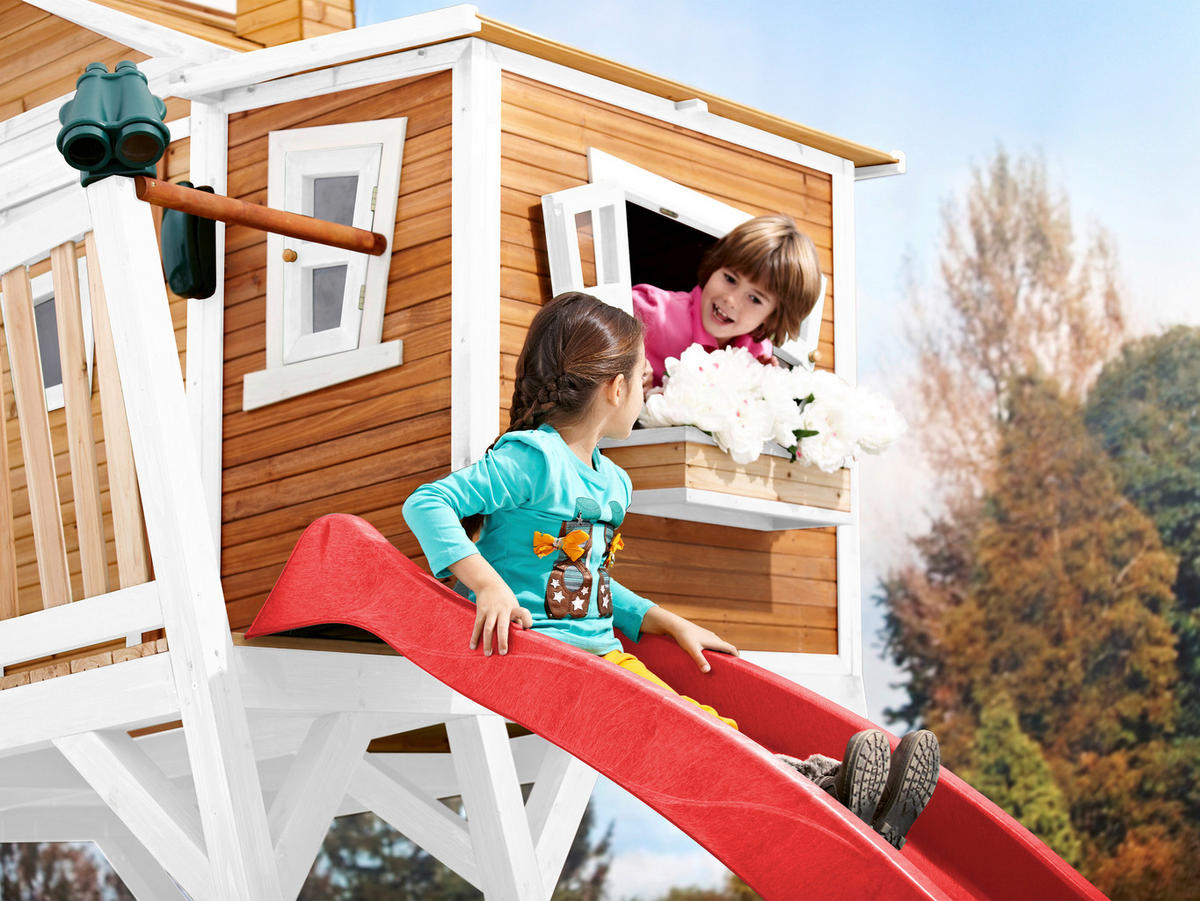 SPIELTURM 432/288/193 cm  - Weiss/Rot, Konventionell, Holz (432/288/193cm)