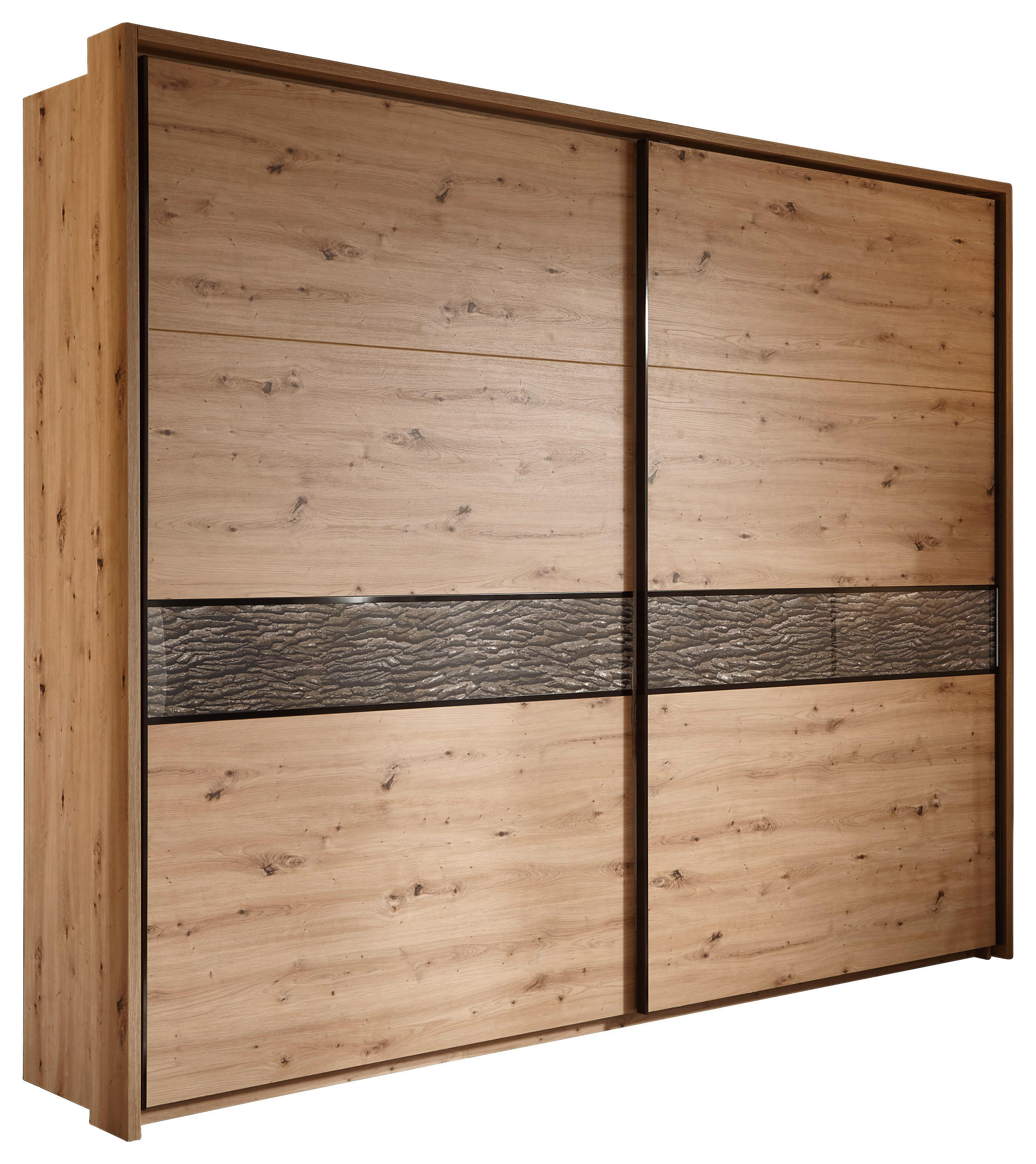 SCHWEBETÜRENSCHRANK Eichefarben  - Eichefarben/Anthrazit, Konventionell, Holzwerkstoff/Kunststoff (270/225/61cm) - Xora