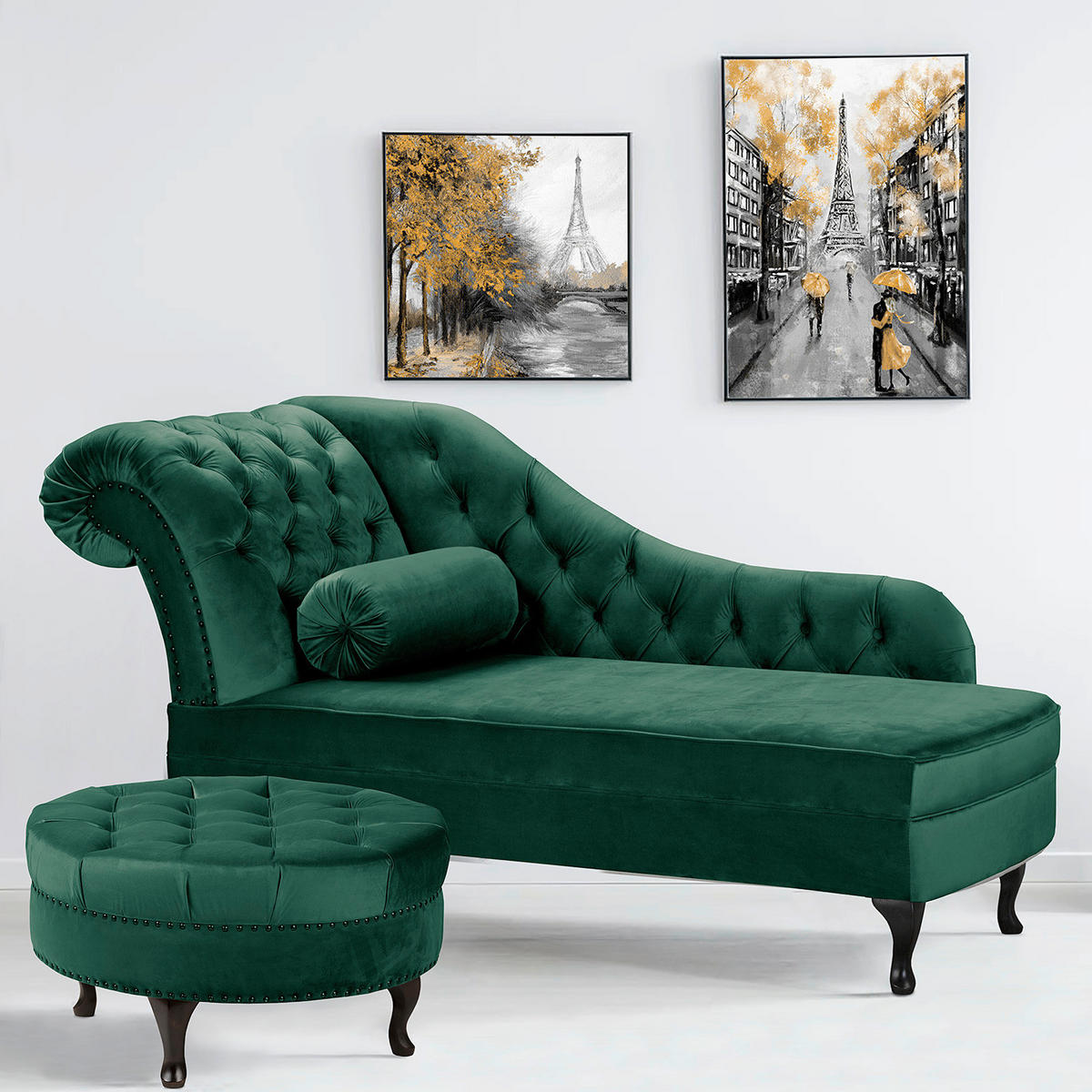 HOCKER Textil Grün  - Braun/Grün, Design, Holz/Textil (80/45/80cm) - Livetastic