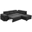 ECKSOFA  in Webstoff Dunkelgrau  - Dunkelgrau/Schwarz, KONVENTIONELL, Holz/Textil (283/244cm) - Carryhome