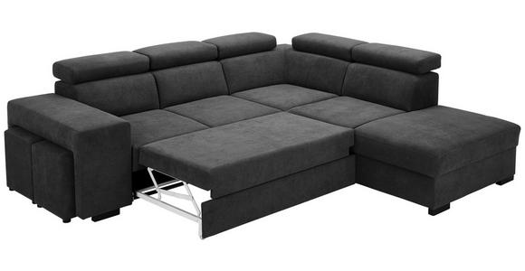 ECKSOFA  in Webstoff Dunkelgrau  - Dunkelgrau/Schwarz, KONVENTIONELL, Holz/Textil (283/244cm) - Carryhome