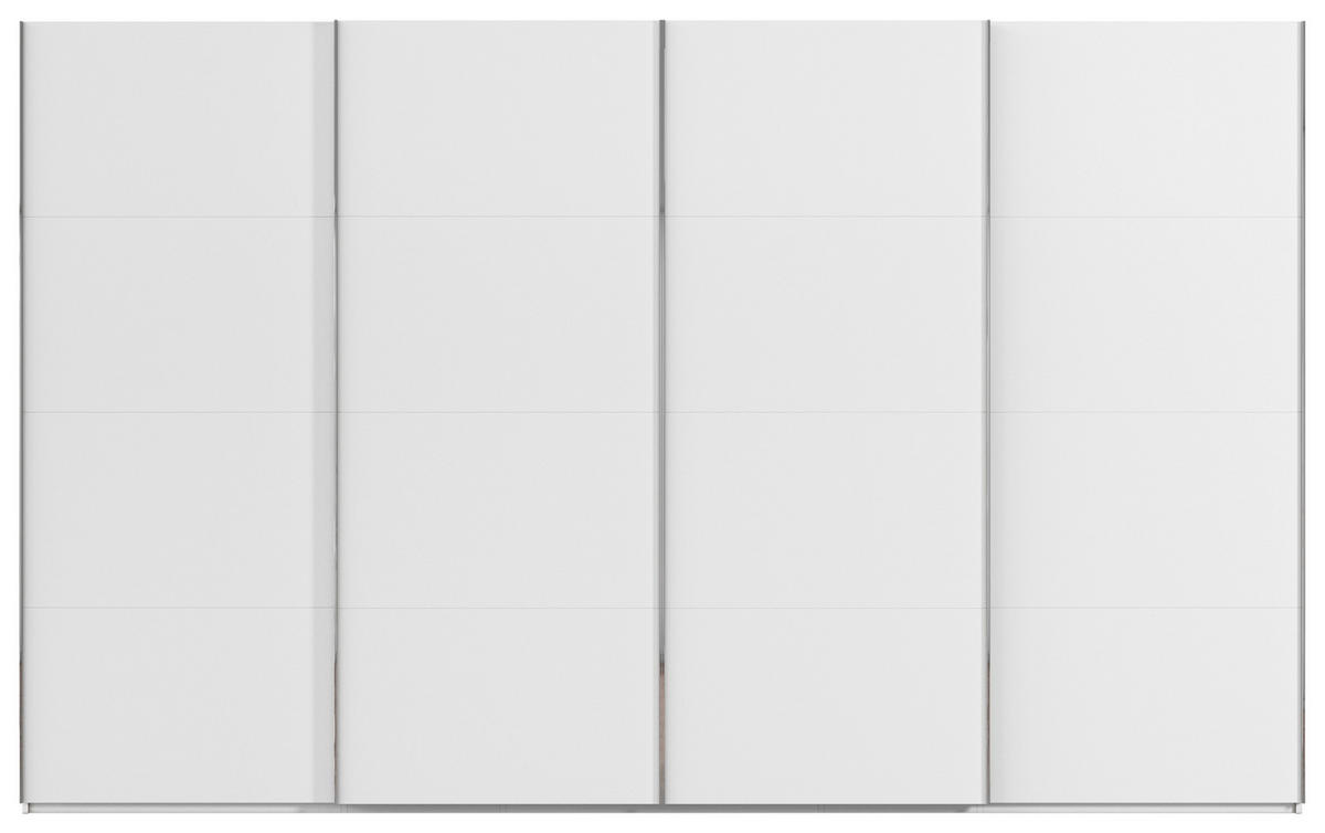 SCHWEBETÜRENSCHRANK 361/235/68 cm 4-türig Weiß  - Chromfarben/Weiß, Design, Holzwerkstoff/Metall (361/235/68cm) - Novel