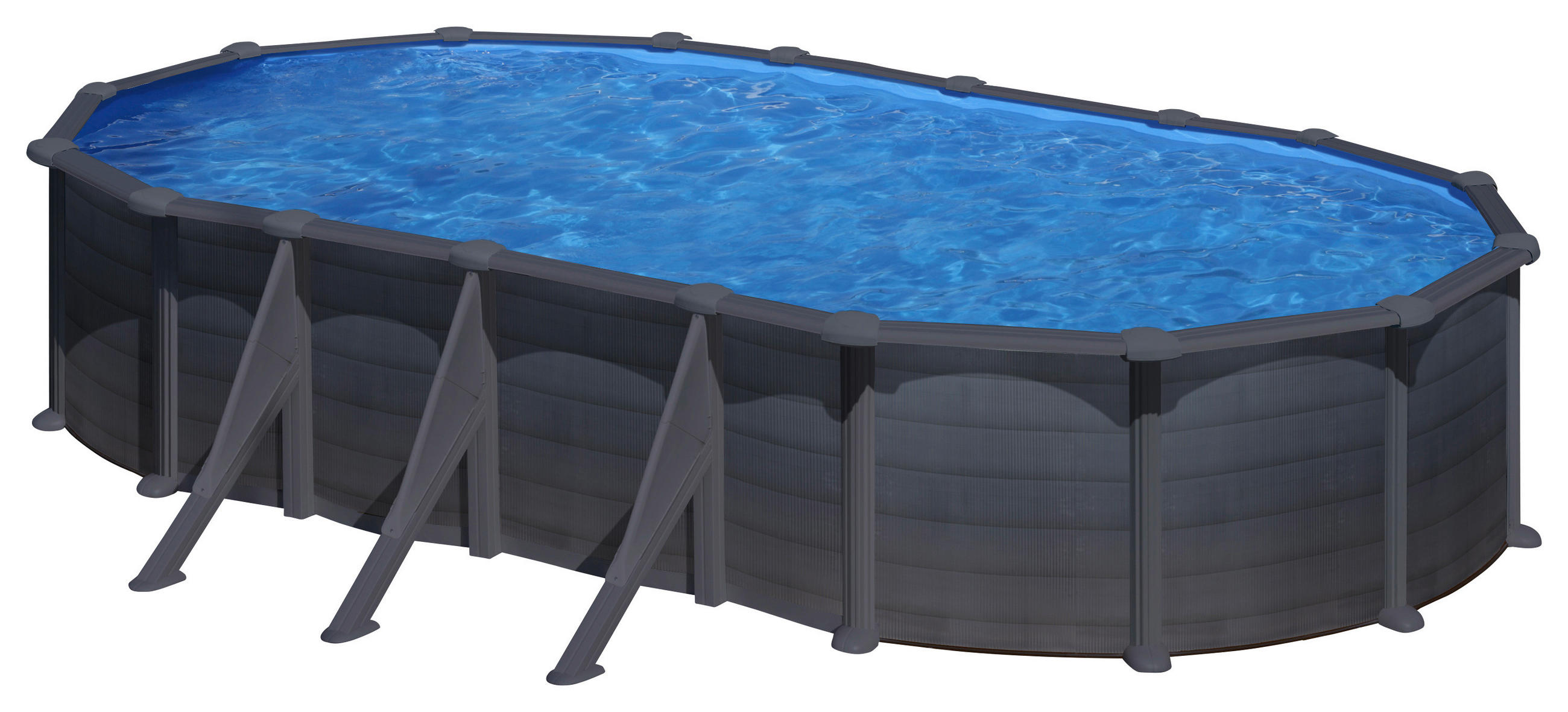 POOL SET GRE KITPROV738GF 2021 744/575/132 cm  - Graphitfarben, KONVENTIONELL (744/575/132cm) - Gre