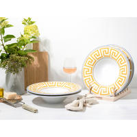 PASTATELLERSET Weiß, Honig 30/6 cm Gourmet Athena 4-teilig  - Weiß/Honig, Basics, Keramik (30/6cm) - Creatable