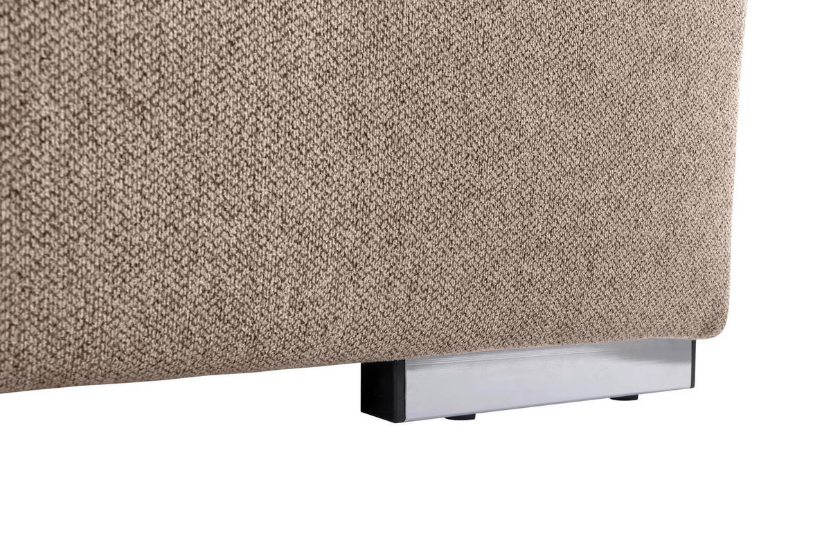 WOHNLANDSCHAFT Hellbraun  - Hellbraun/Grau, Design, Textil/Metall (215/328/173cm) - MID.YOU