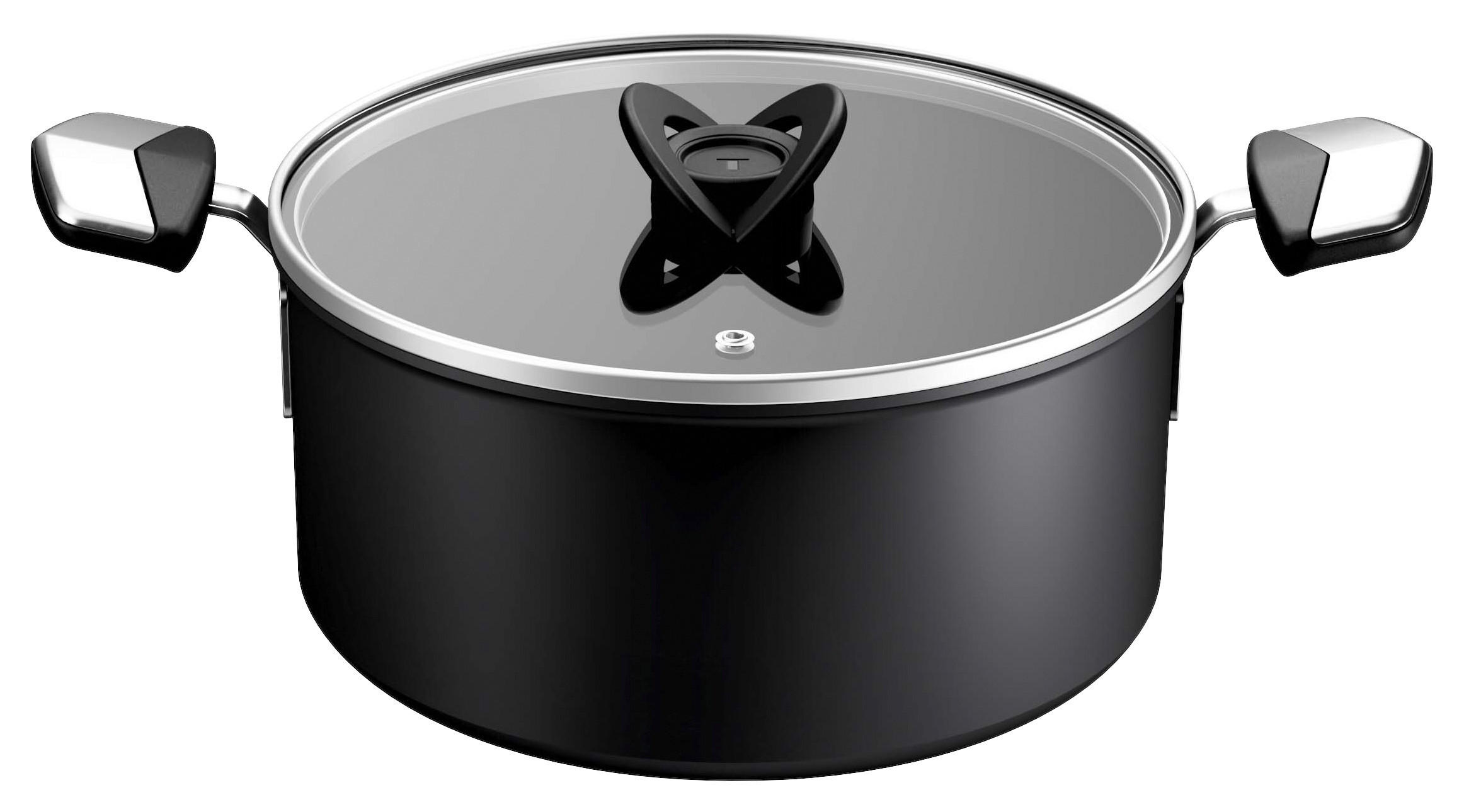 STEKGRYTA 24 cm  - svart/transparent, Design, metall/glas (24cm) - Tefal