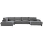 WOHNLANDSCHAFT in Cord Dunkelgrau  - Dunkelgrau/Schwarz, Design, Kunststoff/Textil (224/425/190cm) - Hom`in