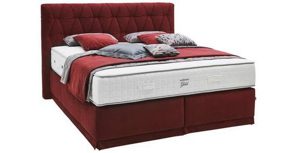 BOXSPRINGBETT 180/200 cm  in Weinrot  - Weinrot, KONVENTIONELL, Textil (180/200cm) - Ambiente