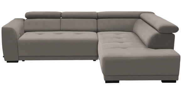 ECKSOFA  in Feincord Graubraun  284/205 cm  - Graubraun/Schwarz, Design, Kunststoff/Textil (284/205cm) - Xora