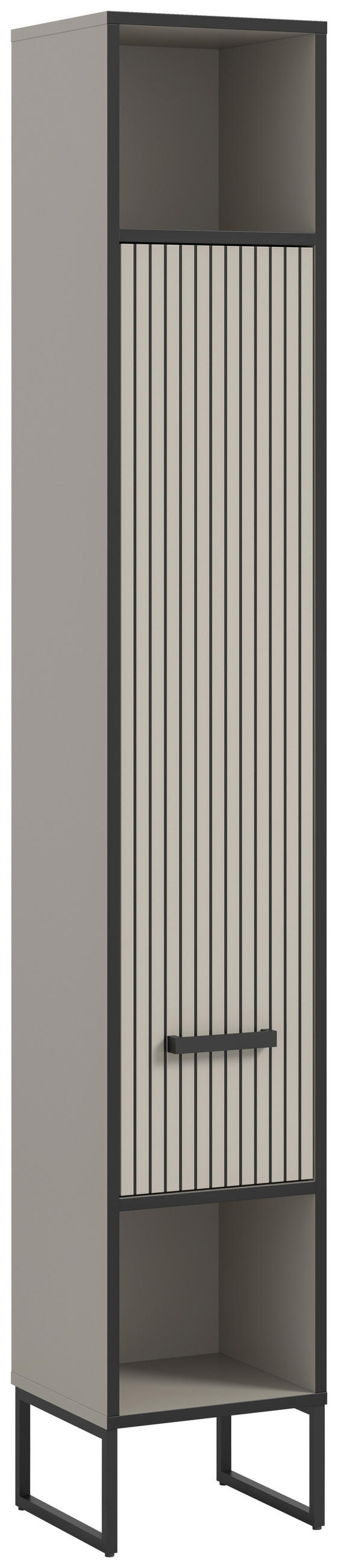 Mid.you Hochschrank Schwarz, Kaschmir 30x192x32 cm