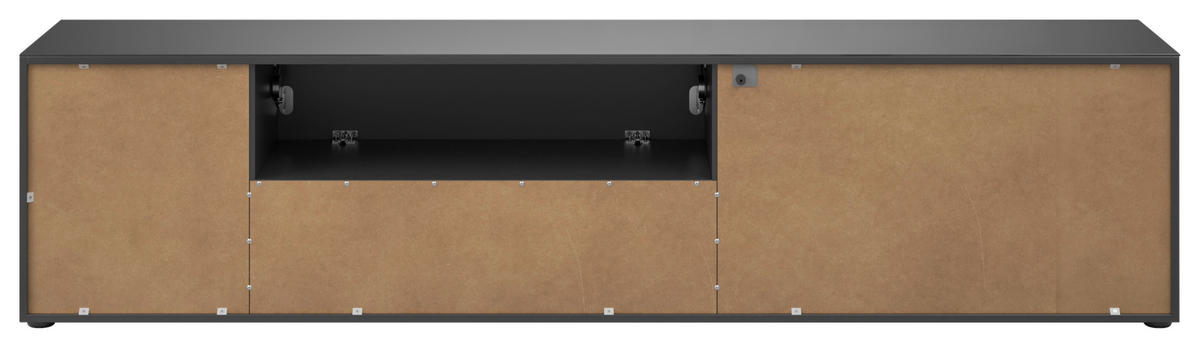LOWBOARD Style  in 225/53,9/40 cm  - Anthrazit/Anthrazit Hochglanz, Basics, Glas/Holzwerkstoff (225/53,9/40cm)