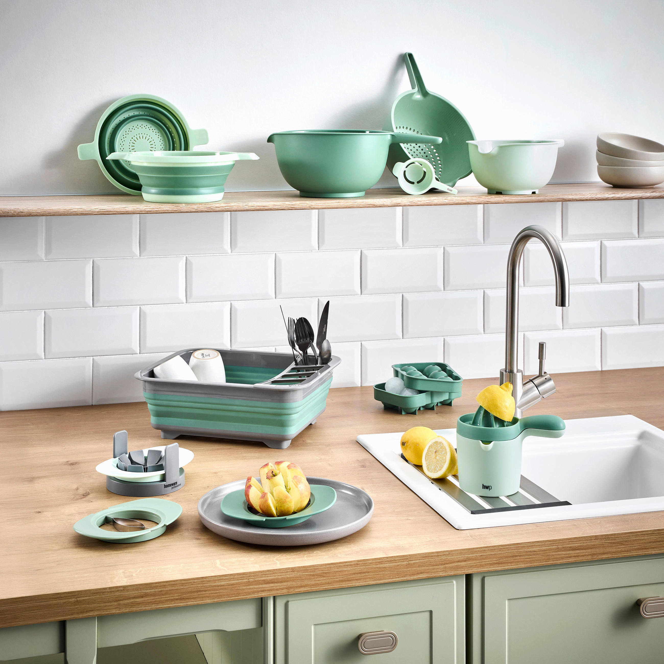 GESCHIRRABTROPFKORB - Petrol/Grau, Basics, Kunststoff (36/30,5/12cm) - Homeware Profession.