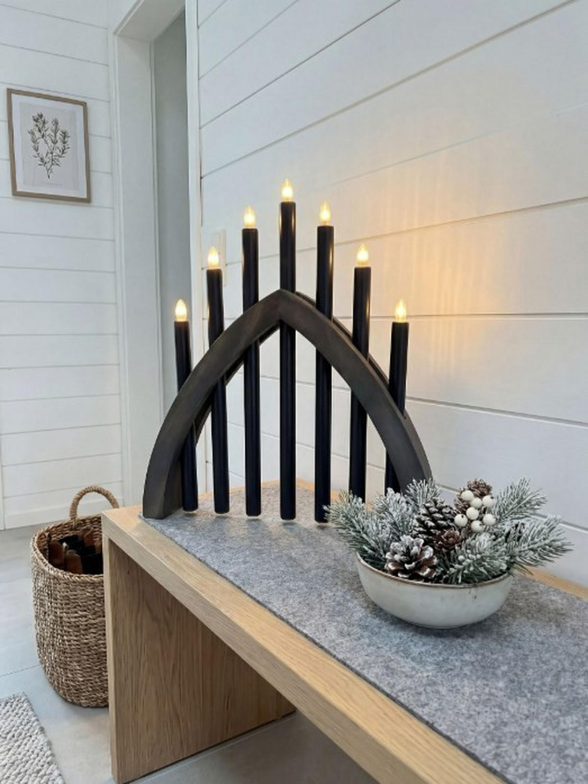 ADVENTSLJUSSTAKE  - gråbrun/svart, Klassisk, metall/trä (8/48,5/32cm) - Best Price