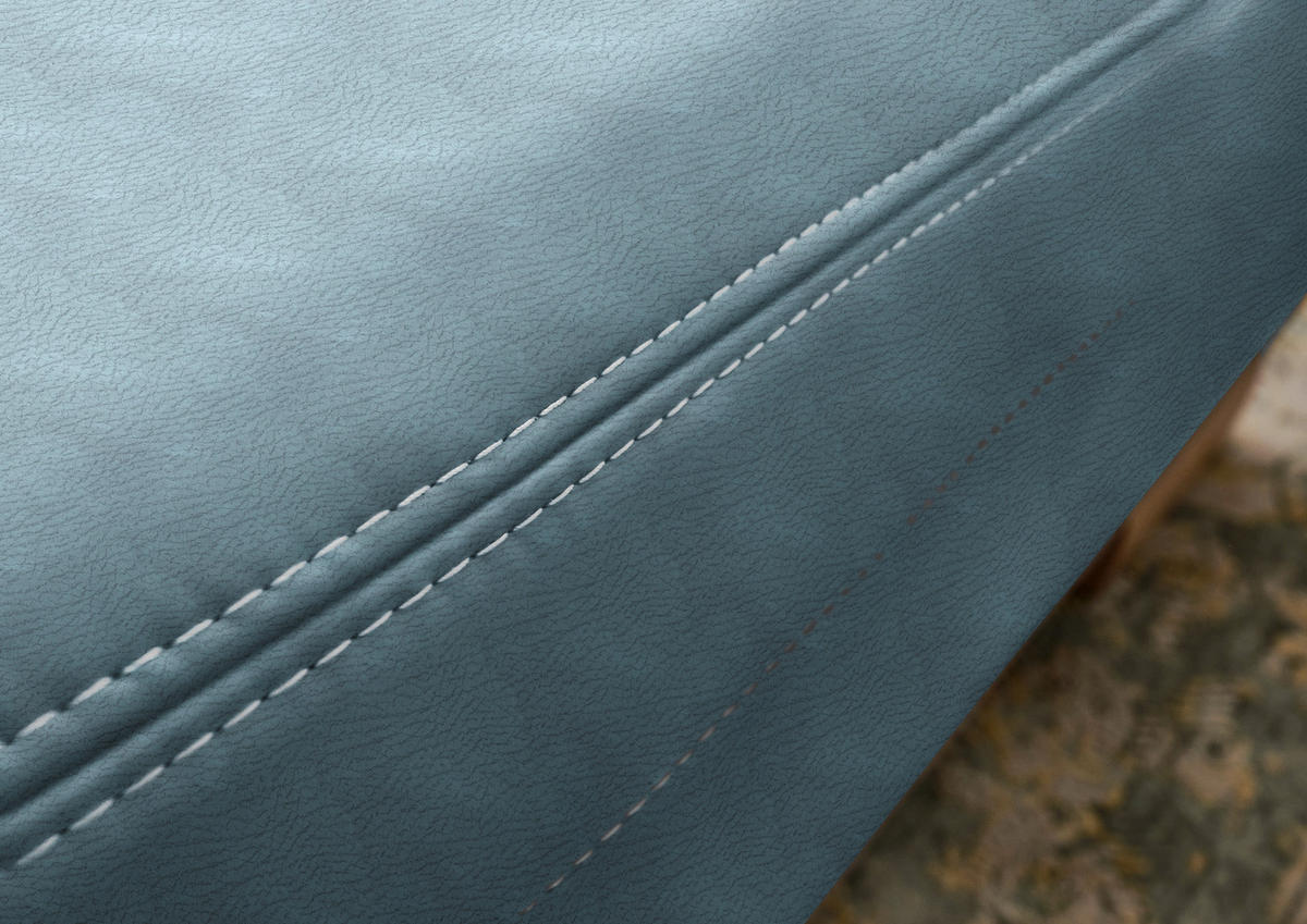 WOHNLANDSCHAFT in Mikrofaser Hellblau  - Wildeiche/Beige, Konventionell, Holz/Textil (243/343/185cm) - Voleo