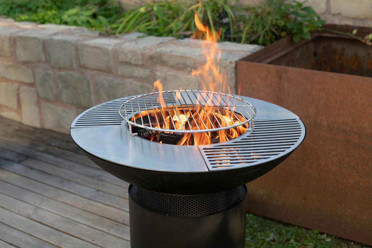 GRILLSCHALE - Schwarz, KONVENTIONELL, Metall (75/94/75cm) - Ambia Garden