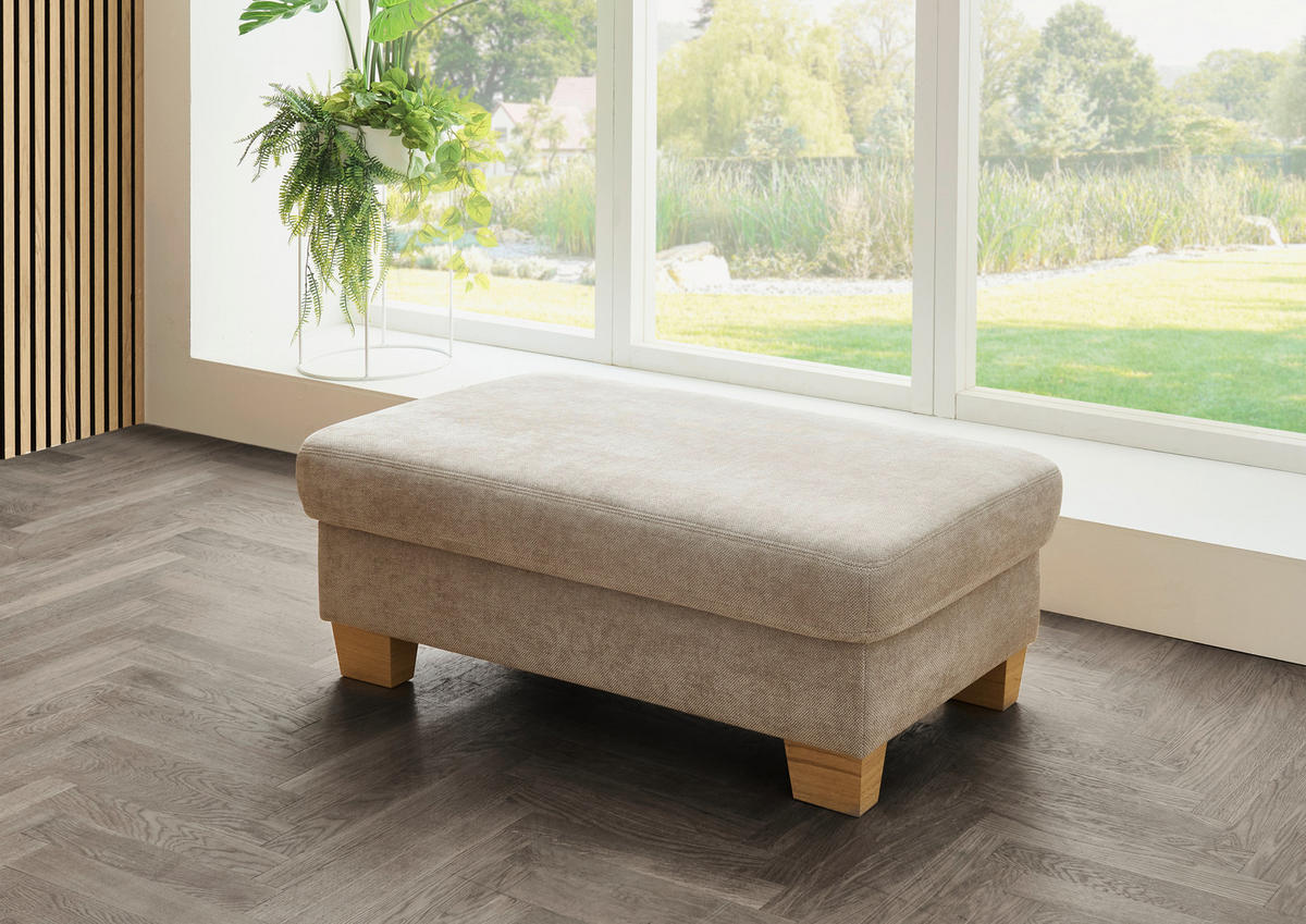 WOHNLANDSCHAFT Beldomo System in Flachgewebe Beige  - Eichefarben/Beige, KONVENTIONELL, Holz/Textil (235/316/167cm) - Beldomo System