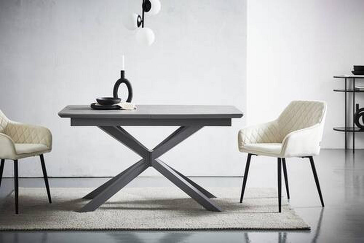 ESSTISCH 140-190/89/76 cm Nachbildung  Metall, Keramik, Holzwerkstoff ausziehbar rechteckig Grau  - Grau, MODERN, Keramik/Holzwerkstoff (140-190/89/76cm) - MID.YOU