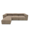 ECKSOFA Schlammfarben Cord, Mikrofaser  - Schlammfarben/Schwarz, Design, Kunststoff/Textil (301/69/193cm) - MID.YOU