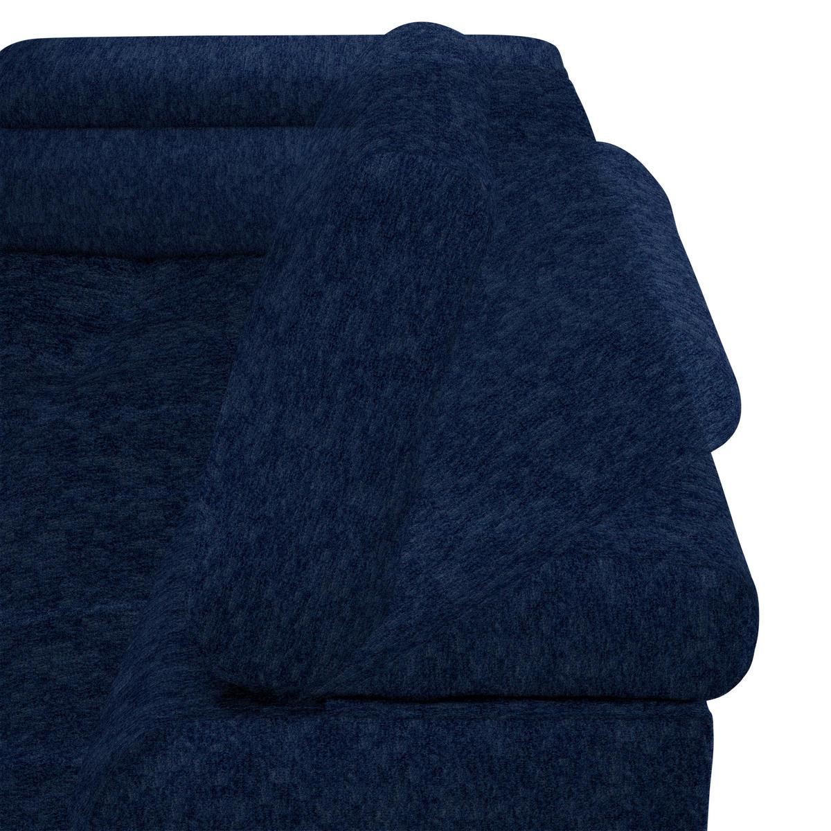 ECKSOFA in Samt, Webstoff Dunkelblau  - Schwarz/Dunkelblau, Design, Textil/Metall (177/270cm) - Welnova
