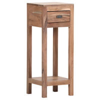 BEISTELLTISCH 30/30/80 cm Akazie massiv Akaziefarben quadratisch  - Schwarz/Akaziefarben, LIFESTYLE, Holz/Metall (30/30/80cm) - Landscape