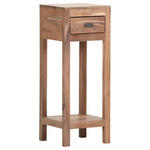 BEISTELLTISCH 30/30/80 cm Akazie massiv Akaziefarben quadratisch  - Schwarz/Akaziefarben, LIFESTYLE, Holz/Metall (30/30/80cm) - Landscape