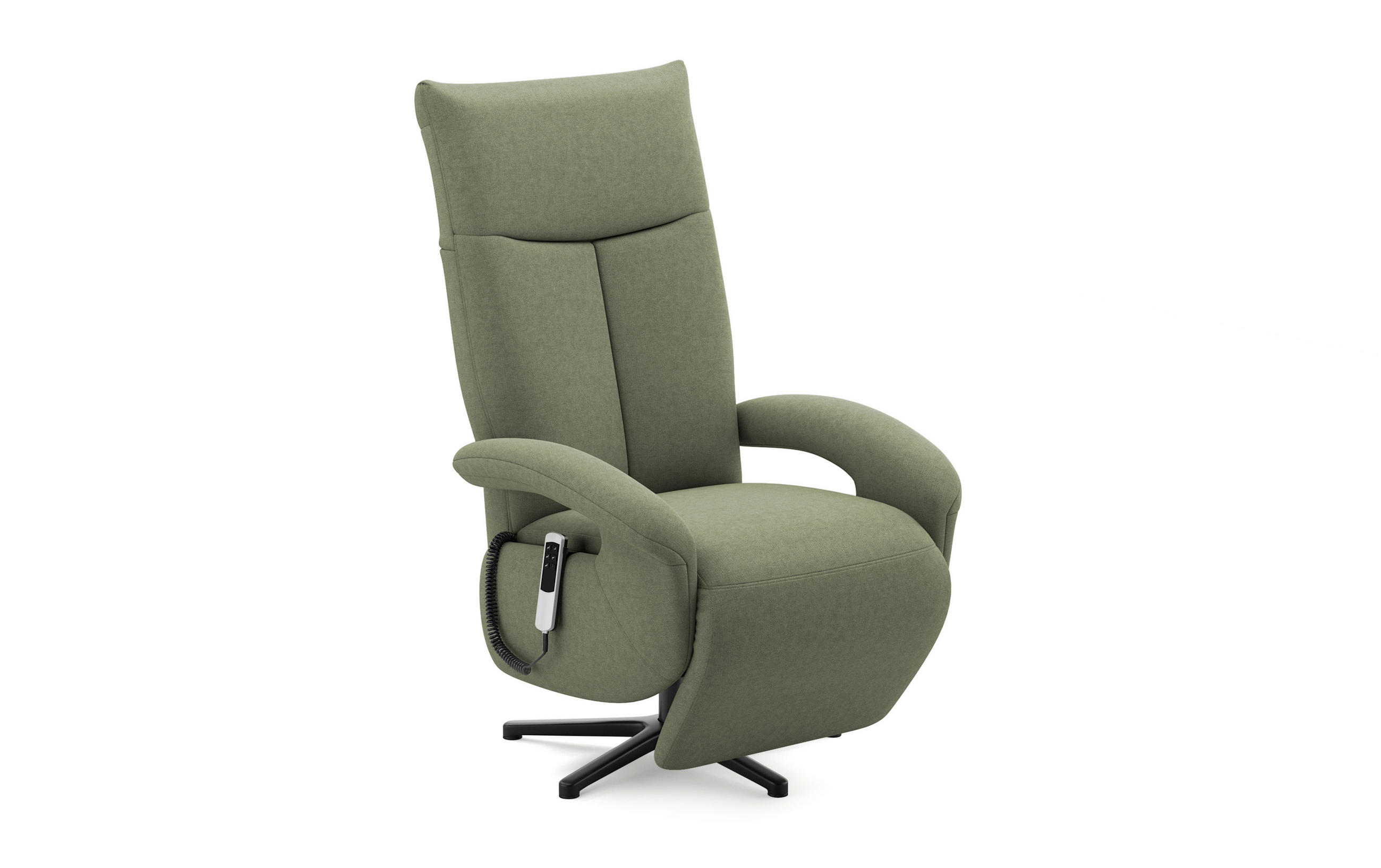SESSEL in Flachgewebe Olivgrün  - Schwarz/Olivgrün, MODERN, Textil/Metall (74/112/82cm) - Sit & More