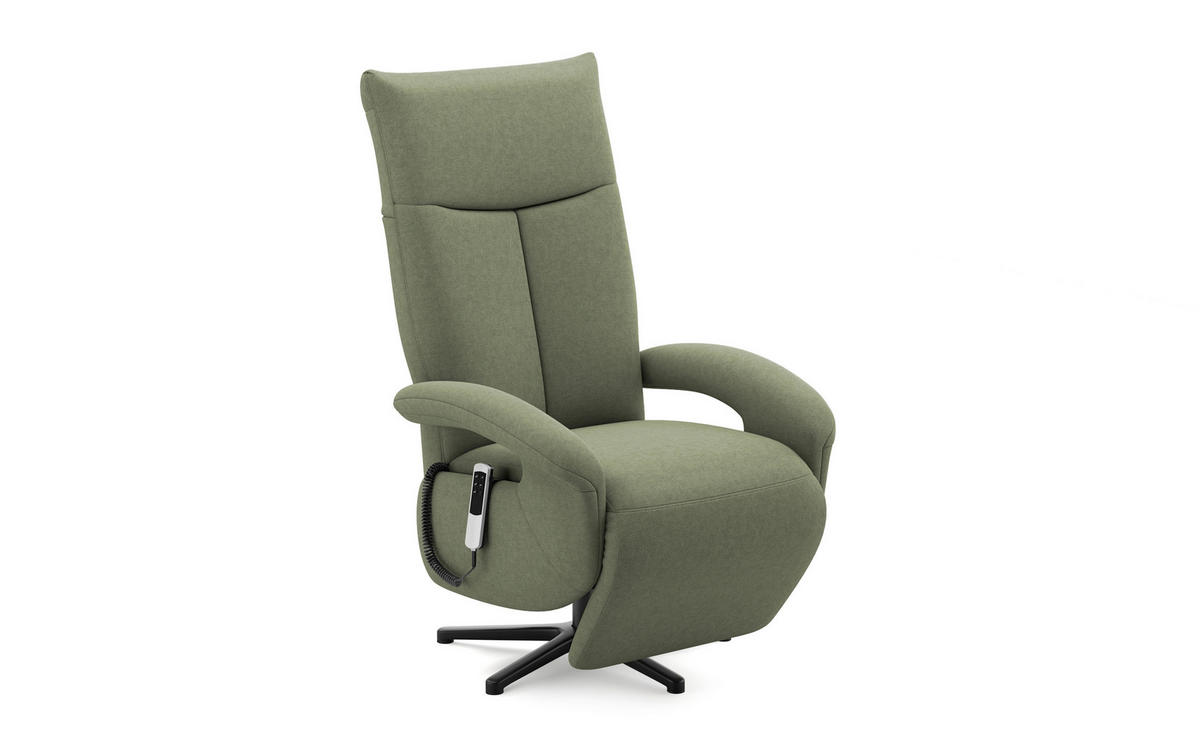 SESSEL in Flachgewebe Olivgrün  - Schwarz/Olivgrün, Modern, Textil/Metall (74/112/82cm) - Sit & More