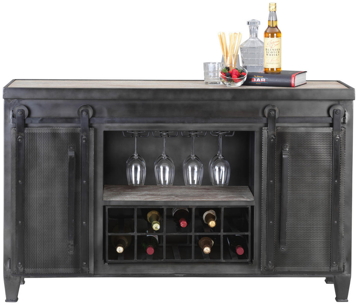 BARSKA OMARA siva, sivorjava  - siva/sivorjava, Trend, kovina/les (145/40/90cm) - Ambia Home