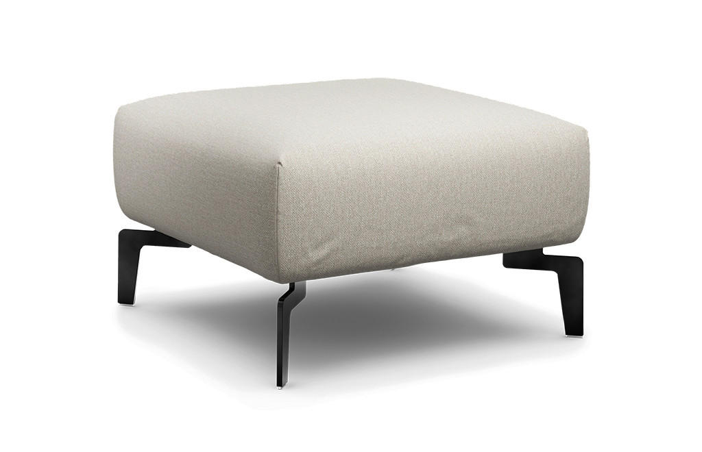 HOCKER Chenille Creme, Naturfarben  - Creme/Schwarz, Design, Textil/Metall (70/70/46cm) - SENSOO