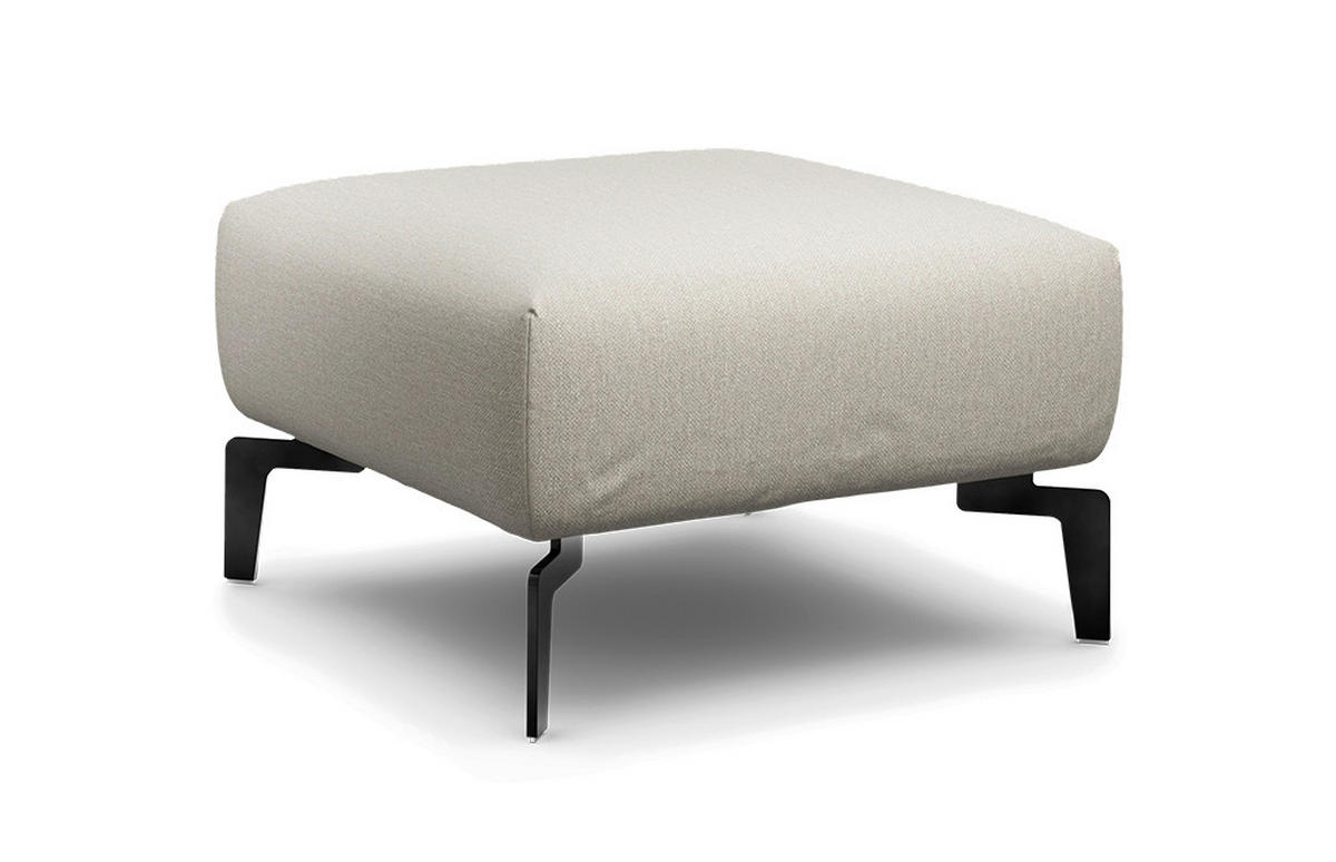 HOCKER Chenille Creme, Naturfarben  - Creme/Schwarz, Design, Textil/Metall (70/70/46cm) - SENSOO