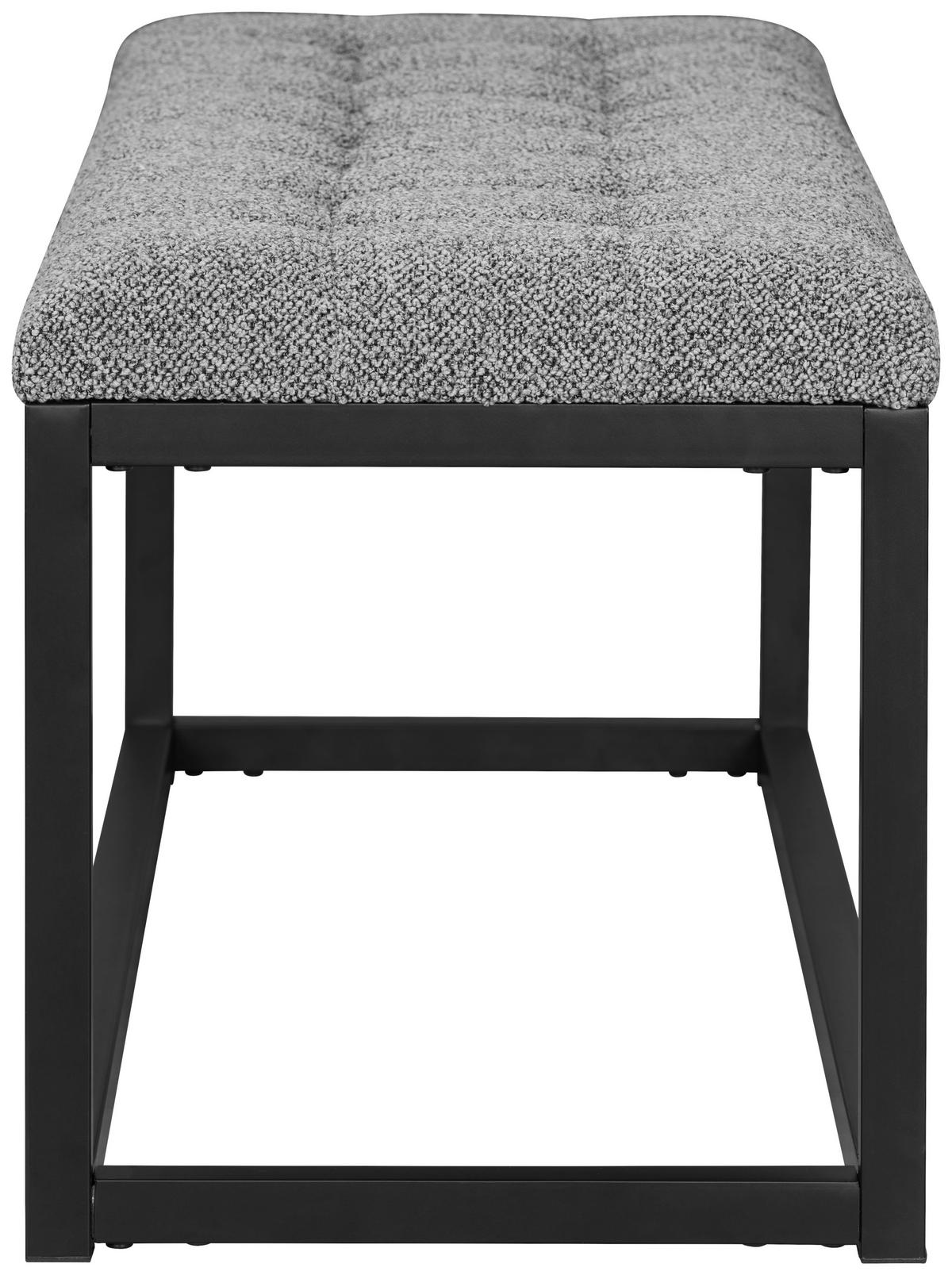 TABURETOVÁ LAVICE, kov, textil, kompozitní dřevo, 120/45/42 cm - šedá/černá, Design, kov/kompozitní dřevo (120/45/42cm) - MID.YOU