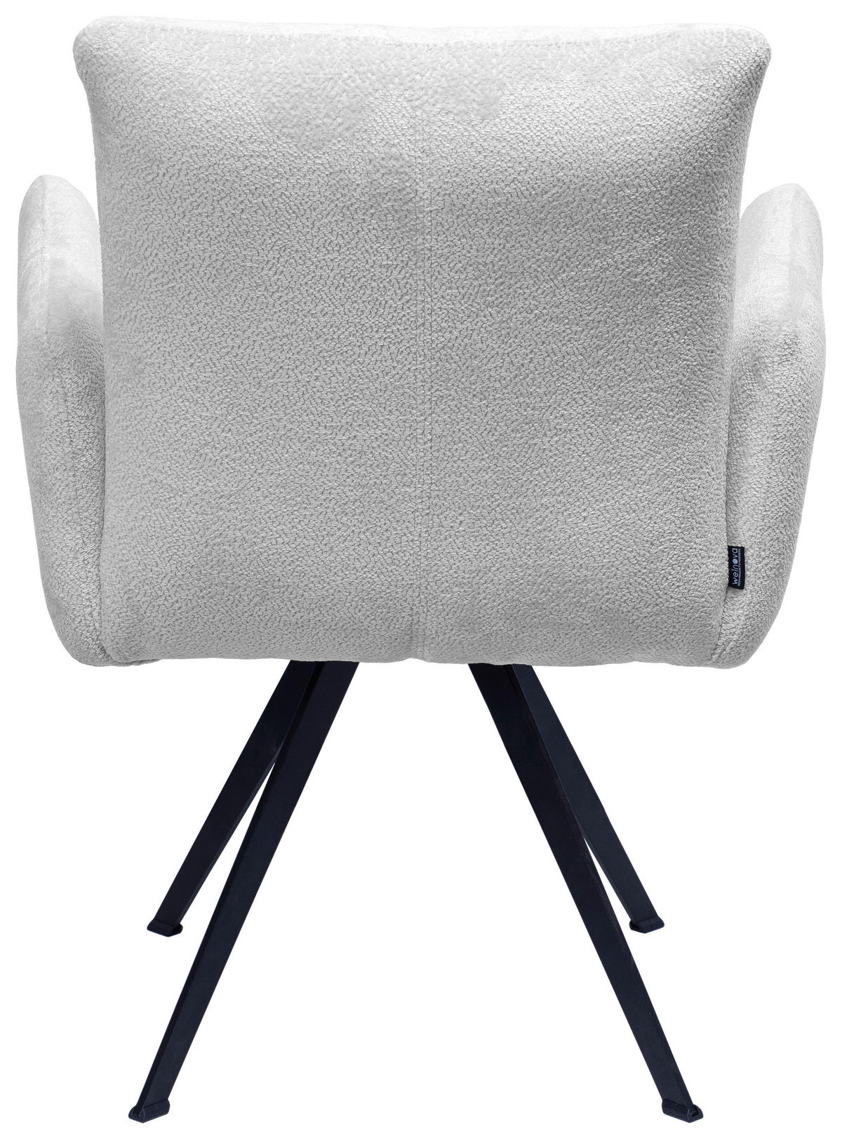 ARMLEHNSTUHL  in Eisen Teddystoff  - Schwarz/Grau, Design, Textil/Metall (64/87/71cm) - Welnova