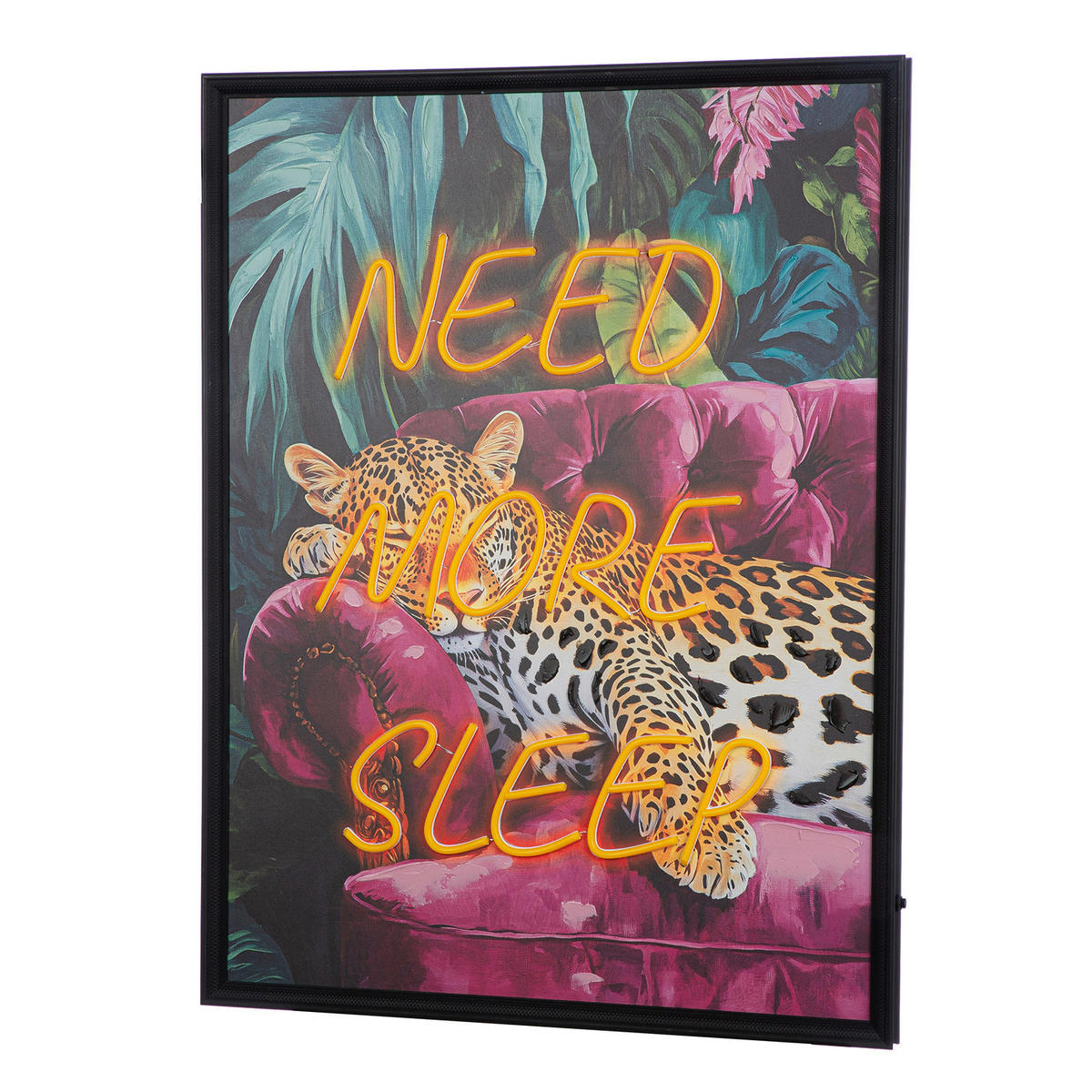 LED-BILD Tiere Multicolor  - Multicolor/Schwarz, Basics, Holzwerkstoff/Kunststoff (63/83/4cm)