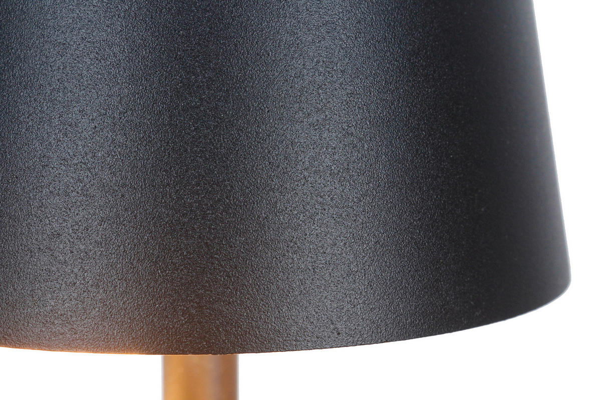 LED-TISCHLEUCHTE 13/29/13 cm   - Schwarz/Naturfarben, Design, Holz/Metall (13/29/13cm) - P & B