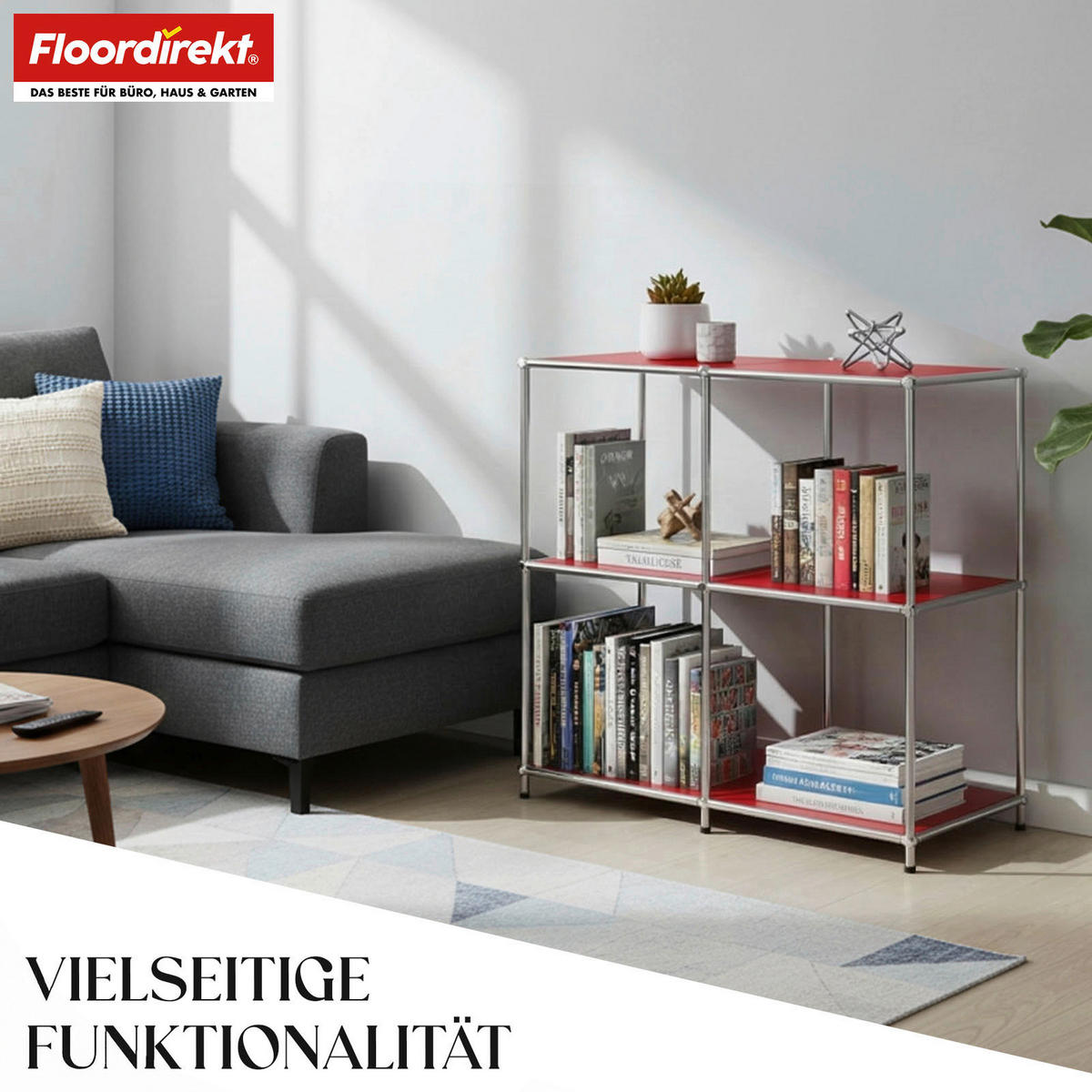 SIDEBOARD Concept Epure MK-027 78/82/40 cm  - Rot, Basics, Metall (78/82/40cm) - Floordirekt