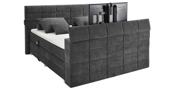 BOXSPRINGBETT 180/200 cm in Anthrazit - Anthrazit, KONVENTIONELL, Textil (180/200cm) - Carryhome