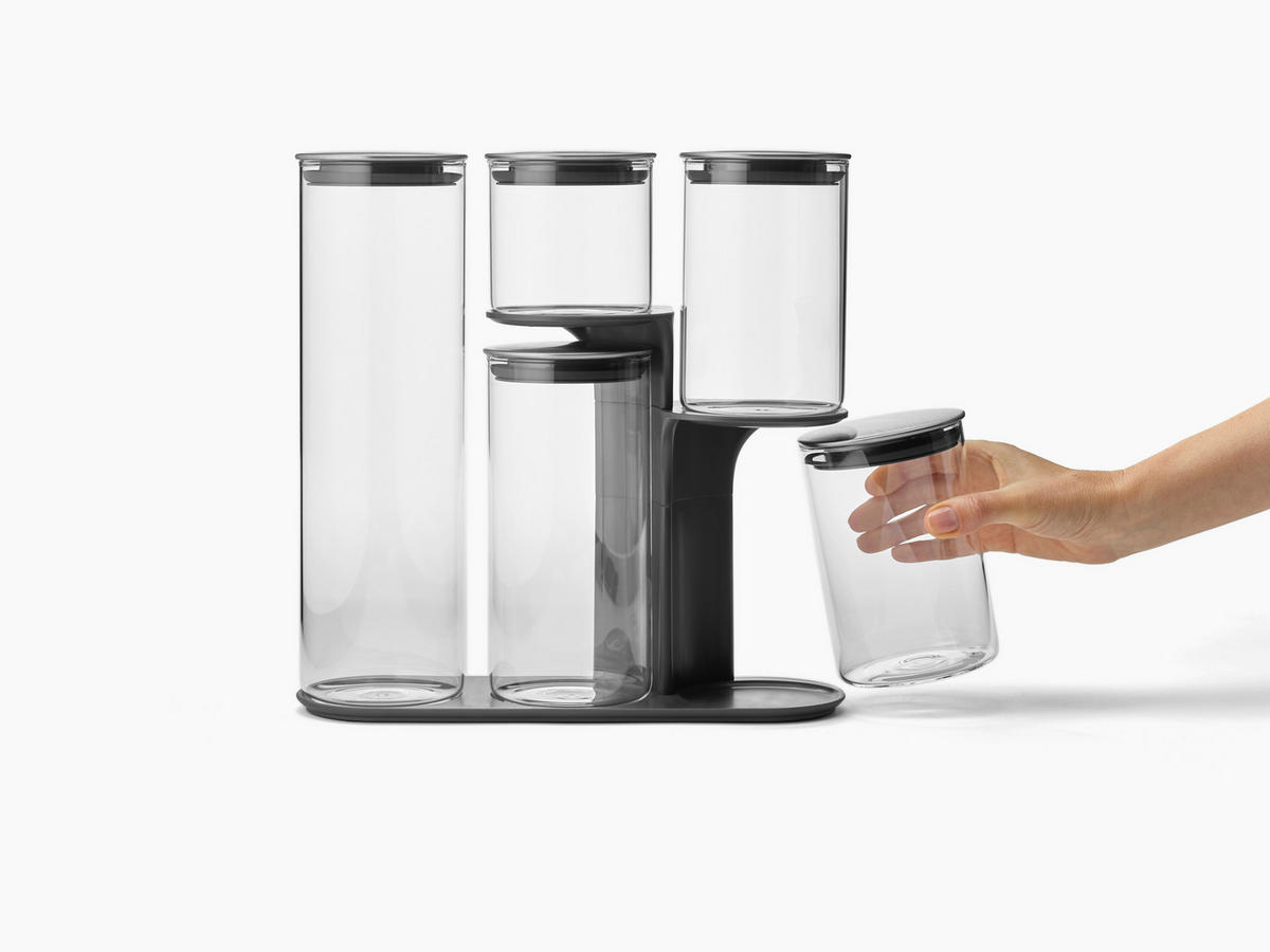 ÉTELTÁROLÓ KÉSZLET   - nemesacélszínű/áttetsző, Basics, műanyag/üveg - Joseph Joseph