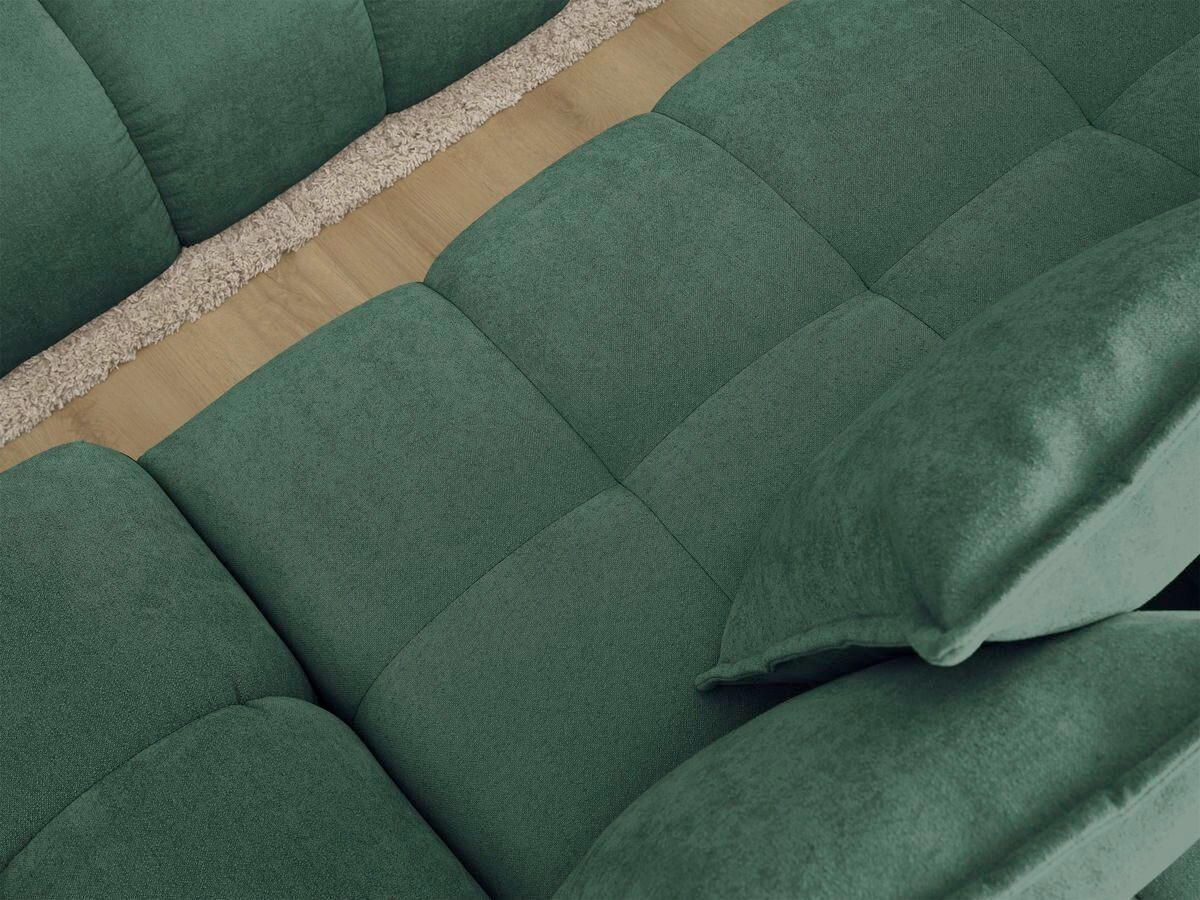ECKSCHLAFSOFA EVEREST  mit Rücken echt, Armteil links, Armteil rechts Struktur Grün  - Schwarz/Grün, MODERN, Kunststoff/Textil (180/318cm) - Livetastic
