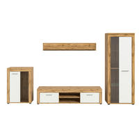 OBÝVACÍ STĚNA, dub wotan - barvy stříbra/černá, Design, kompozitní dřevo/plast (310/169/35cm) - MID.YOU