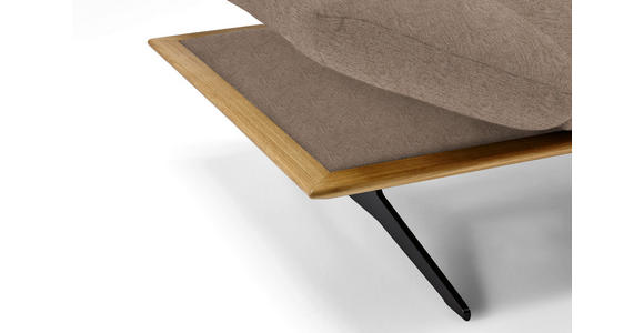 ECKSOFA in Flachgewebe Hellbraun 314/159 cm - Hellbraun/Schwarz, Design, Holz/Textil (314/159cm) - Dieter Knoll